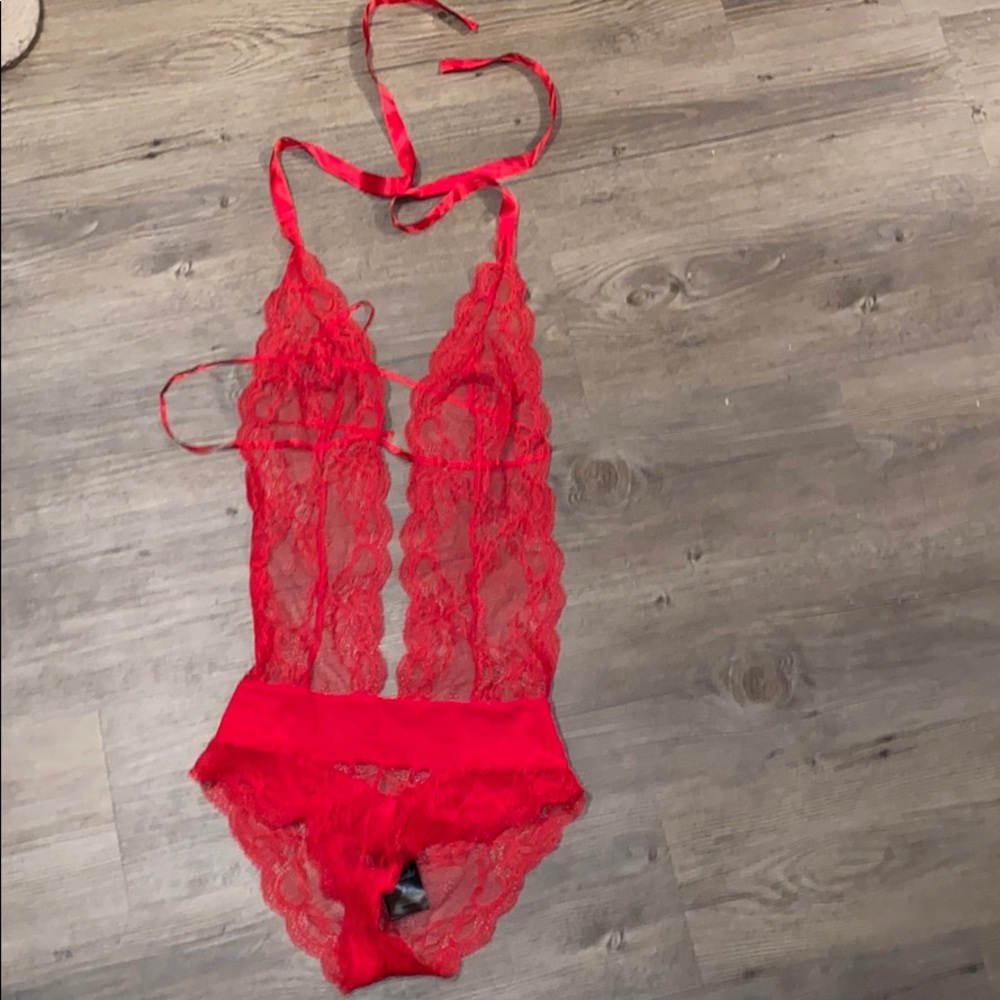Red lace teddy